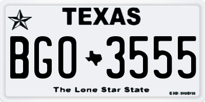 TX license plate BGO3555