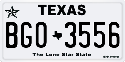 TX license plate BGO3556