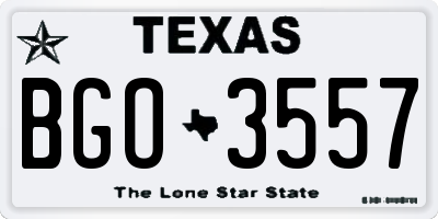 TX license plate BGO3557