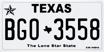 TX license plate BGO3558