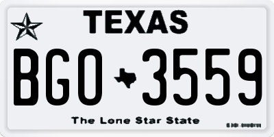 TX license plate BGO3559