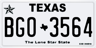 TX license plate BGO3564