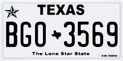 TX license plate BGO3569