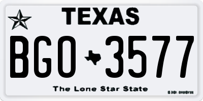 TX license plate BGO3577