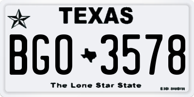 TX license plate BGO3578