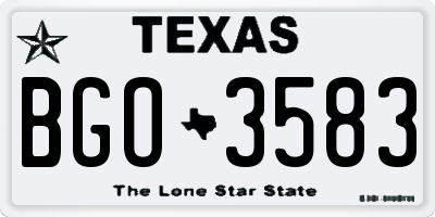 TX license plate BGO3583