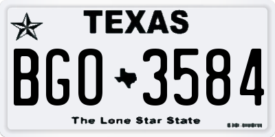 TX license plate BGO3584