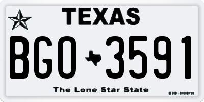 TX license plate BGO3591