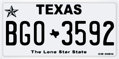 TX license plate BGO3592