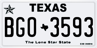 TX license plate BGO3593