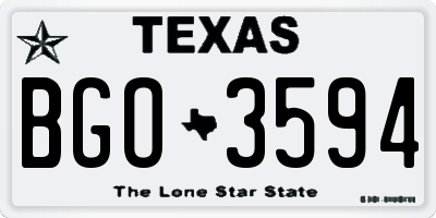 TX license plate BGO3594