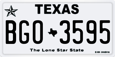 TX license plate BGO3595