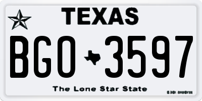 TX license plate BGO3597