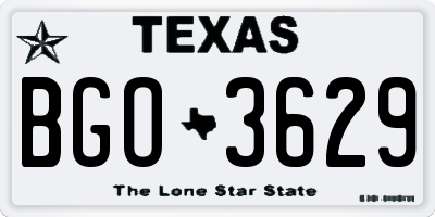 TX license plate BGO3629