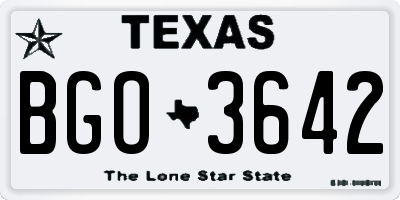 TX license plate BGO3642