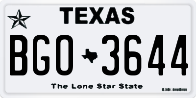 TX license plate BGO3644
