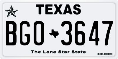 TX license plate BGO3647