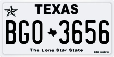 TX license plate BGO3656