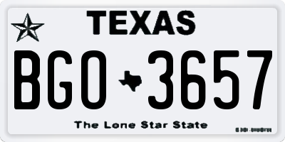TX license plate BGO3657