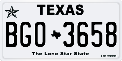 TX license plate BGO3658