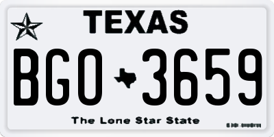 TX license plate BGO3659