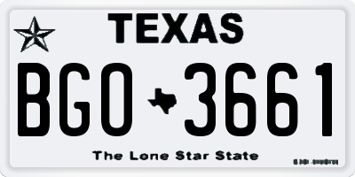 TX license plate BGO3661