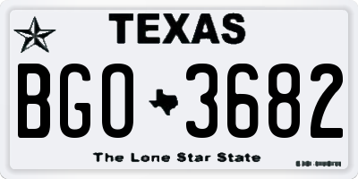 TX license plate BGO3682