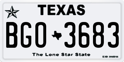 TX license plate BGO3683