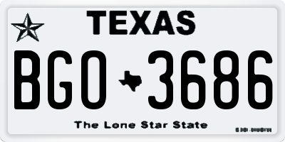 TX license plate BGO3686