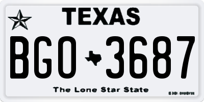 TX license plate BGO3687