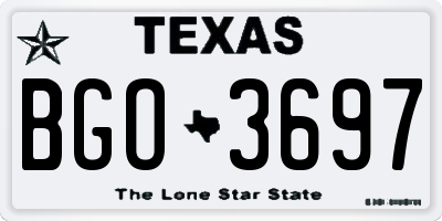 TX license plate BGO3697