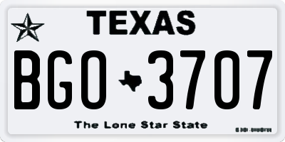 TX license plate BGO3707