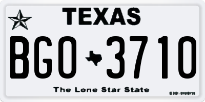 TX license plate BGO3710