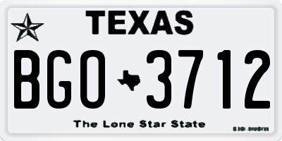 TX license plate BGO3712