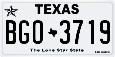 TX license plate BGO3719