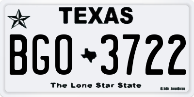 TX license plate BGO3722