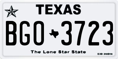 TX license plate BGO3723