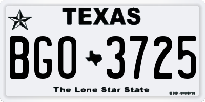 TX license plate BGO3725