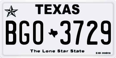 TX license plate BGO3729