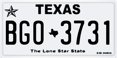 TX license plate BGO3731