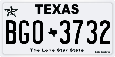TX license plate BGO3732