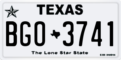 TX license plate BGO3741