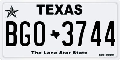 TX license plate BGO3744
