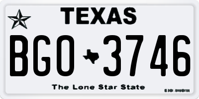 TX license plate BGO3746