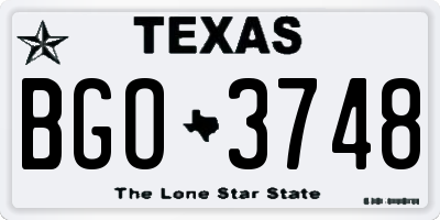 TX license plate BGO3748