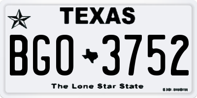 TX license plate BGO3752