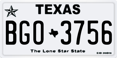 TX license plate BGO3756