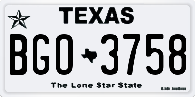 TX license plate BGO3758