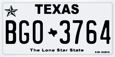 TX license plate BGO3764