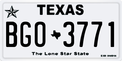 TX license plate BGO3771